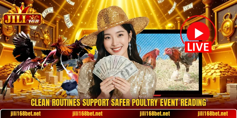 Clean routines support safer poultry event reading Clean routines support safer poultry event reading