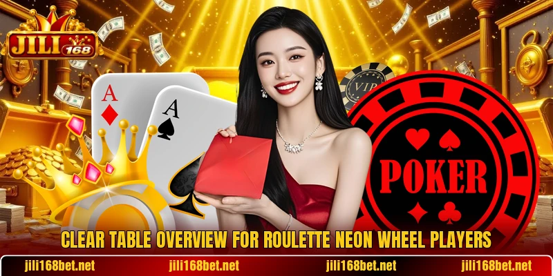 Clear table overview for Roulette Neon Wheel players Clear table overview for Roulette Neon Wheel players
