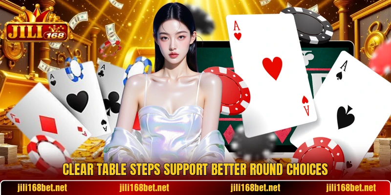 Clear table steps support better round choices Clear table steps support better round choices