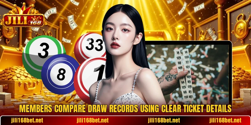 Members compare draw records using clear ticket details Members compare draw records using clear ticket details