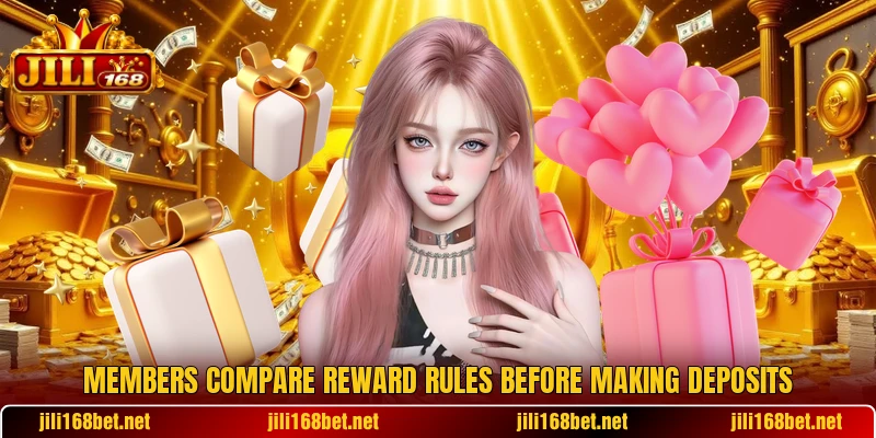 Members compare reward rules before making deposits Members compare reward rules before making deposits