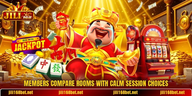 Members compare rooms with calm session choices Members compare rooms with calm session choices