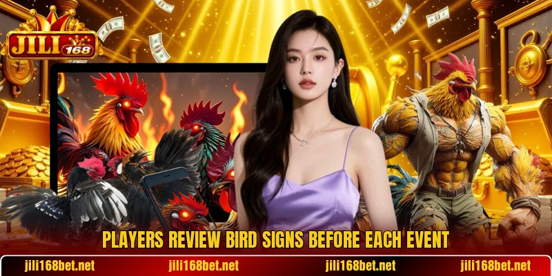 Players review bird signs before each event Players review bird signs before each event