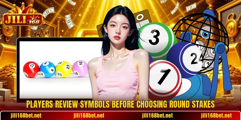 Players review symbols before choosing round stakes Players review symbols before choosing round stakes