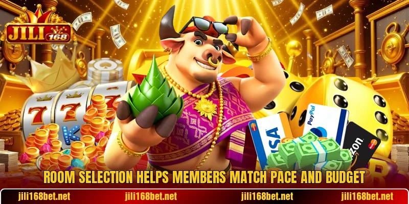 Room selection helps members match pace and budget Room selection helps members match pace and budget