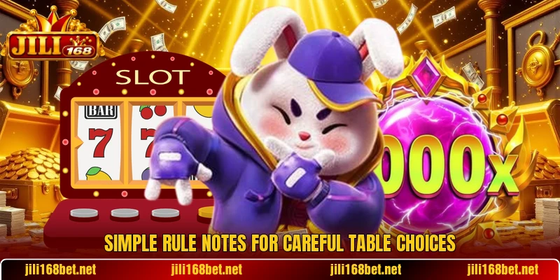 Simple rule notes for careful table choices Simple rule notes for careful table choices